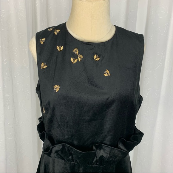 Ted Baker Celeena Queen Bee black velvet dress NWT - Picture 3 of 16